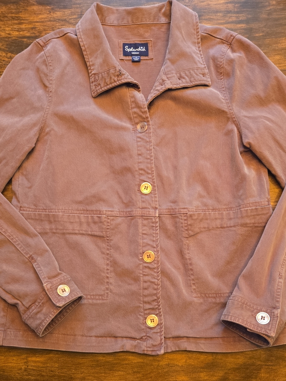Splendid Women's Soft Cotton Utility Jacket in Dusty Brown